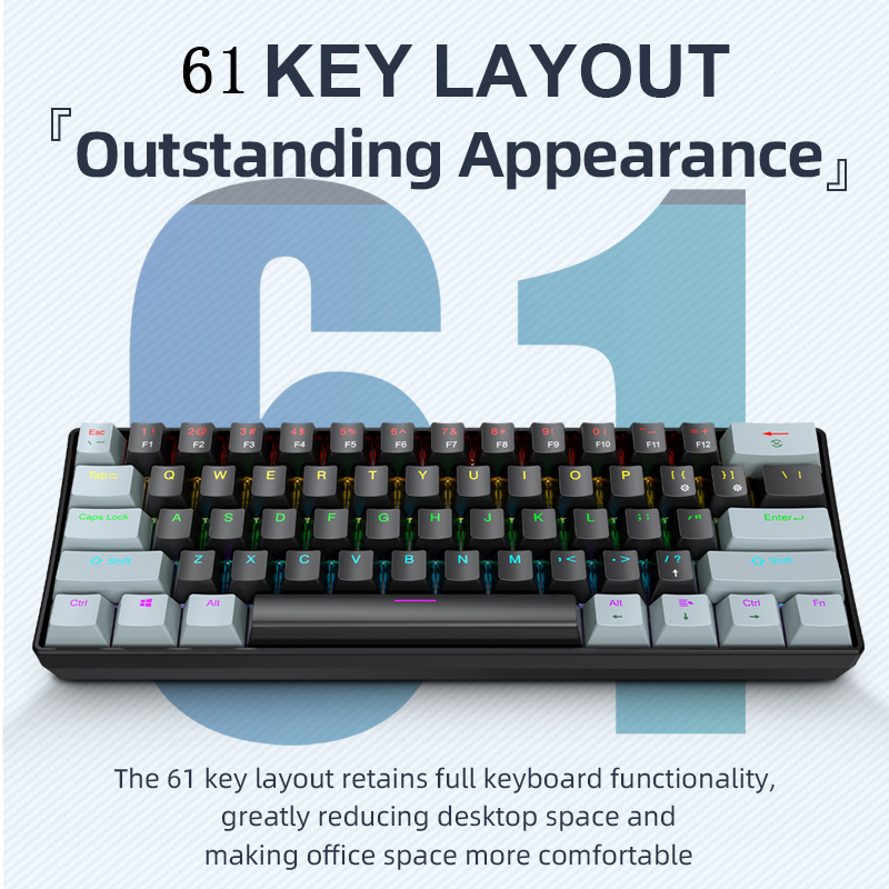 APAYADO K61 mechanisch gamingt - Keyboard Gaming Blue Switch recensie en prijs
